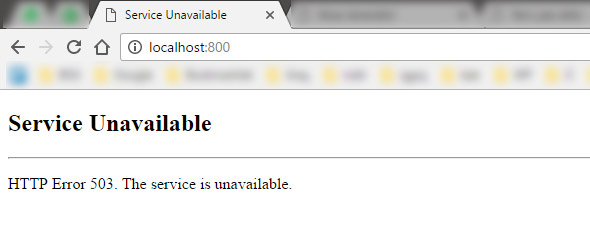 HTTP 503 Service Unavailable hatası